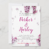 Rustic Elegance Lavender Floral Wedding Invitation Kaart (Voorkant)
