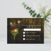 Rustic Elegance Mocha Brown country Wedding RSVP (Staand voorkant)