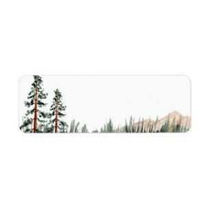 Rustic Elegance Mountains Forest Pine Blank Etiket