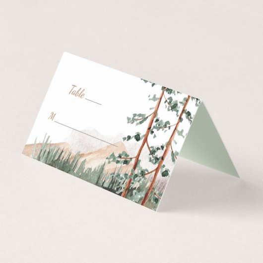 Rustic Elegance Mountains Forest Pine Spruce Trees Kaart (Voorkant)
