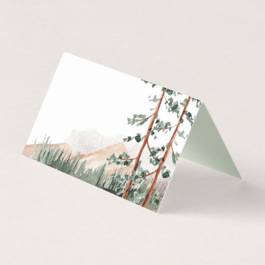 Rustic Elegance Mountains Forest Pine Spruce Trees Kaart (Achterkant)