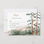 Rustic Elegance Mountains Forest Pine Spruce Trees RSVP Kaartje (Voorkant)