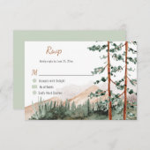 Rustic Elegance Mountains Forest Pine Spruce Trees RSVP Kaartje (Voorkant / Achterkant)
