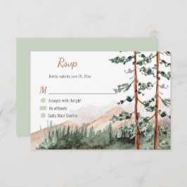 Rustic Elegance Mountains Forest Pine Spruce Trees RSVP Kaartje