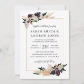 Rustic Elegance Pine Cone, Fern en Greenery Kaart (Voorkant)