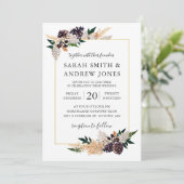 Rustic Elegance Pine Cone, Fern en Greenery Kaart (Staand voorkant)