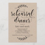 Rustic Elegance Rehearsal Dinner Invitation Kraft Kaart<br><div class="desc">Plan een stijlvolle viering met deze moderne uitnodiging die je gasten zullen aanprijzen. 
Ontwerp © berryberrysnoot. Afdrukbare digitale bestanden zijn beschikbaar! Bezoek onze website op www.berryberrysweet.com voor meer informatie!</div>