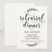 Rustic Elegance Rehearsal Dinner Uitnodiging (Voorkant / Achterkant)