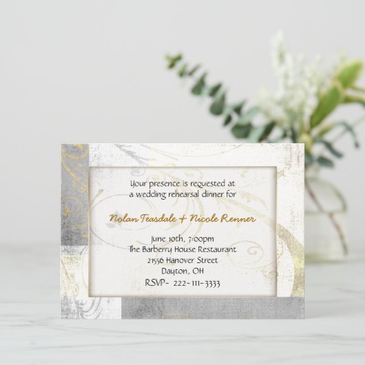 Rustic Elegance Rehearsal Dinner Uitnodiging (Staand voorkant)