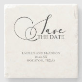 Rustic Elegance Save the Date Calligraphy Stenen Onderzetter (Voorkant)