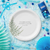 Rustic Elegance Waterverf Fern Wedding Papieren Bordje (Feest)