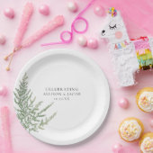 Rustic Elegance Waterverf Fern Wedding Papieren Bordje (Feest)