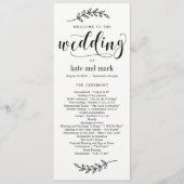 Rustic Elegance Wedding Ceremony Program Programmakaart (Voorkant)