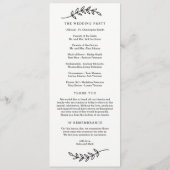 Rustic Elegance Wedding Ceremony Program Programmakaart (Achterkant)
