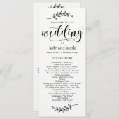 Rustic Elegance Wedding Ceremony Program Programmakaart (Voorkant / Achterkant)
