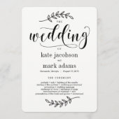 Rustic Elegance Wedding Ceremony Programma Programmakaart (Voorkant)