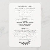 Rustic Elegance Wedding Ceremony Programma Programmakaart (Achterkant)