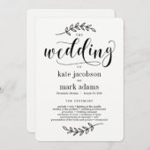 Rustic Elegance Wedding Ceremony Programma Programmakaart (Voorkant / Achterkant)