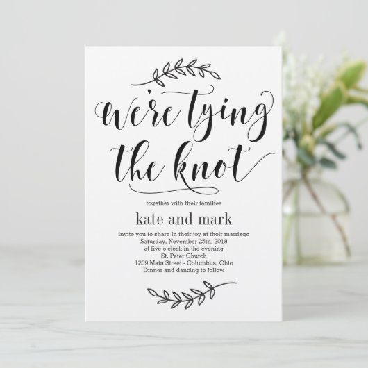 Rustic Elegance Wedding Invitation Kraft Kaart (Staand voorkant)