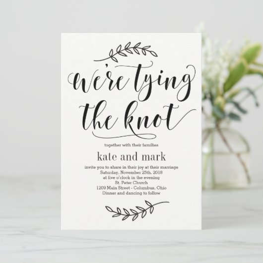 Rustic Elegance Wedding Invitation Kraft Kaart (Staand voorkant)