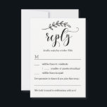 Rustic Elegance Wedding RSVP zonder menuopties<br><div class="desc">Plan een stijlvolle viering met deze moderne uitnodiging die je gasten zullen aanprijzen. Ontwerp © berryberrysnoot. Afdrukbare digitale bestanden zijn beschikbaar! Bezoek onze website op www.berryberrysweet.com voor meer informatie!</div>