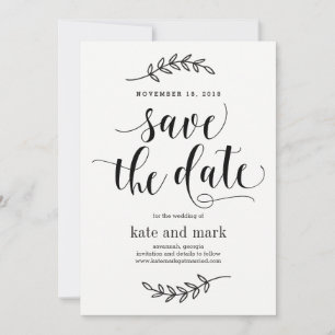 Rustic Elegance Wedding Save the Date Kaart White