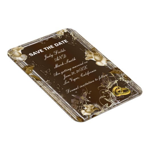 Rustic Elegance White Rose bewaar de datum magneet (Rechterzijde)