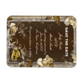 Rustic Elegance White Rose bewaar de datum magneet (Horizontaal)