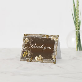 Rustic Elegance White Rose - Hartelijk dank Bedankkaart