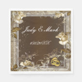 Rustic Elegance White Rose Paper Napkins Servet (Voorkant)