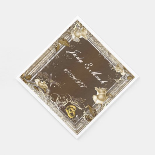 Rustic Elegance White Rose Paper Napkins Servet (Hoek)