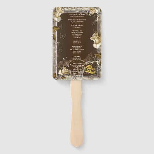 Rustic Elegance White Rose Wedding Handwaaier (Achterkant)