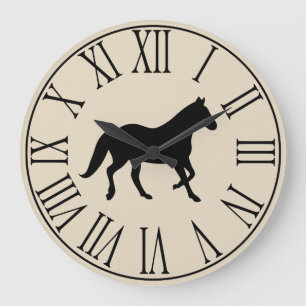 Rustic Elegant Black Horse Silhouette Grote Klok