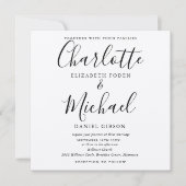 Rustic Elegant Black Script Kraft Wedding Kaart (Voorkant)