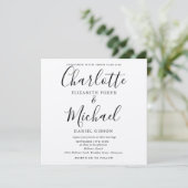 Rustic Elegant Black Script Kraft Wedding Kaart (Staand voorkant)