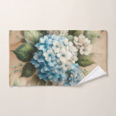 Rustic Elegant Blue Hydrangea Floral  Bad Handdoek (Handdoek)