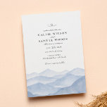 Rustic Elegant Blue Mountain Waterverf Wedding Kaart<br><div class="desc">Rustic Elegant Blue Mountain Waterverf Wedding Invitation</div>