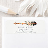 Rustic Elegant Boho Feather Floral Arrow Adres Etiket (Insitu)