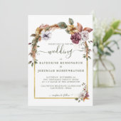 Rustic Elegant Boho Floral Arch Wedding Kaart (Staand voorkant)