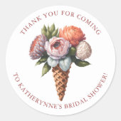 Rustic Elegant Boho Ice Cream Vrijgezellenfeest Be Ronde Sticker (Voorkant)