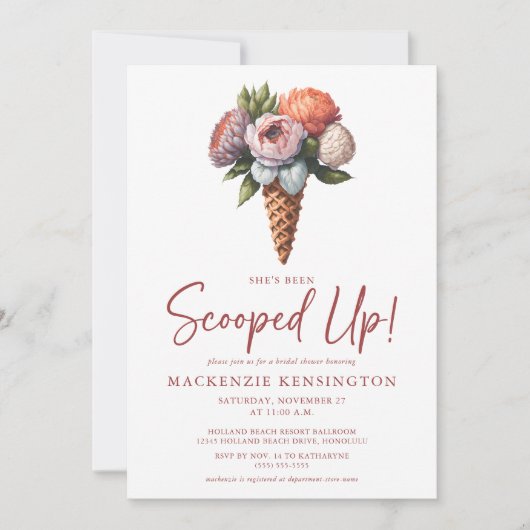 Rustic Elegant Boho Ice Cream Vrijgezellenfeest Kaart (Voorkant)