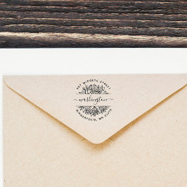 Rustic Elegant Botanical Family Return Address Rubberstempel