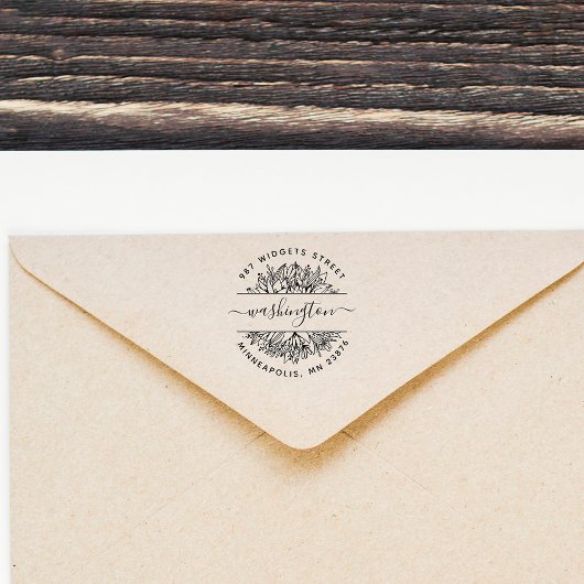Rustic Elegant Botanical Family Return Address Rubberstempel