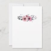 Rustic elegant botanical watercolor floral Wedding Kaart (Achterkant)