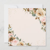 Rustic Elegant Brown Cream Blush Floral Greenery Kaart (Achterkant)