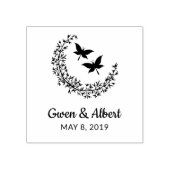Rustic Elegant Butterflies Couple Garland Wedding Rubberstempel (Afrduk)