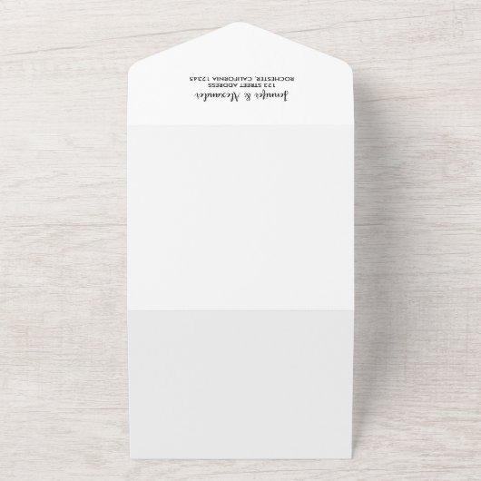 Rustic elegant calligraphy wedding all in one uitnodiging (Buitenkant)