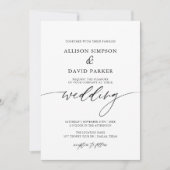Rustic Elegant Calligraphy Wedding Invitation Kaart (Voorkant)