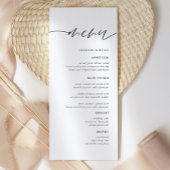 Rustic Elegant Calligraphy Wedding Menus Menu