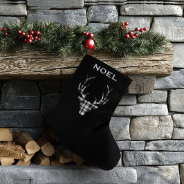 Rustic Elegant Christmas Plaid Deer Stockings Grote Kerstsok
